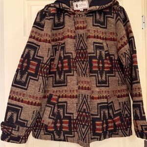 Brown and Black Patterned Women's Jacket